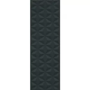 Плитка настенная Kerama Marazzi Диагональ черный структура обрезной 12121R 25*75 см